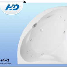 H2O 6+4+2 vízmasszázs lábbal, le túlfolyóval