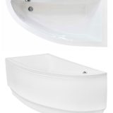 Besco Praktika aszimmetrikus akril fürdőkád 150x70 cm - jobbos - WAP-150-NP