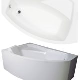 Besco Rima aszimmetrikus akril fürdőkád 130x85 cm - balos WAR-130-NL