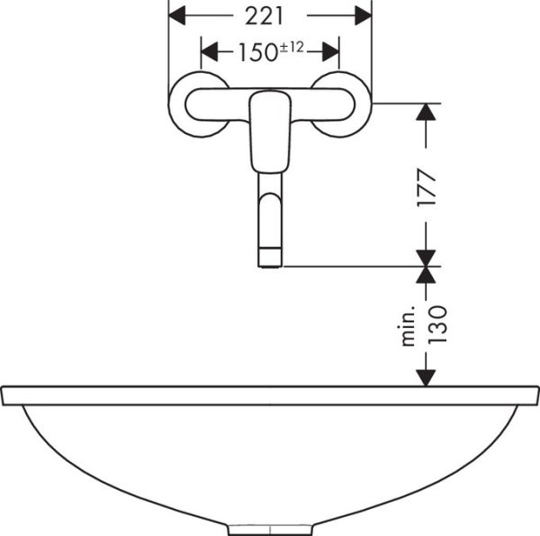 Hansgrohe Logis egykaros fali mosogató csaptelep 71836000 - Image 2