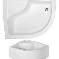 Besco Maxi íves mély zuhanytálca 85 × 120 × 38,5/45 cm - balos - BAM-120-NL + OAB-120-NS