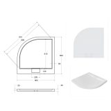 Besco Axim íves zuhanytálca 80 x 80 x 4,5 cm - BAX-80-NR - Image 2