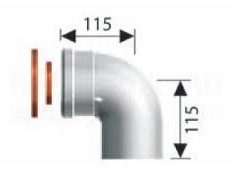 Ariston Alu/PP 60/100 könyök idom 90° 3318075