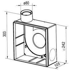 Vents Vents KV 80 Falba Süllyeszthető Ház VNV-1 Ventilátorokhoz Műanyag Kivitel