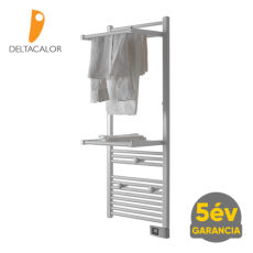 Deltacalor Papillon Double 500 Watt, 2 db nyitható radiátor taggal (12+6+6 tag / 500 x 1274 mm) elektromos törölközőszárító programozható vezérléssel