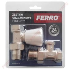 Ferro ZGB01 Egyenes kézi radiátorszelep készlet 1/2" (ZG2Y + ZP2Y)
