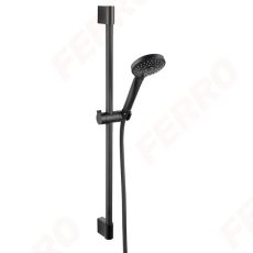 Ferro Horn Black csúszdás fekete zuhanyszett fejzuhannyal N370BL-B