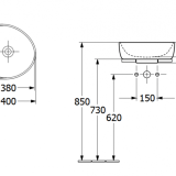 Villeroy & Boch Antao pultra ültethető mosdó 4A72 40R1 - Image 2