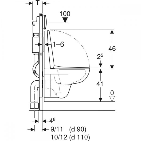 Geberit Duofix fali WC szerelőelem készlet, 112 cm, Delta öblítőtartállyal: Delta01 működtetőlap, Selnova fali WC ülőkével 118.400.11.2 - Image 3