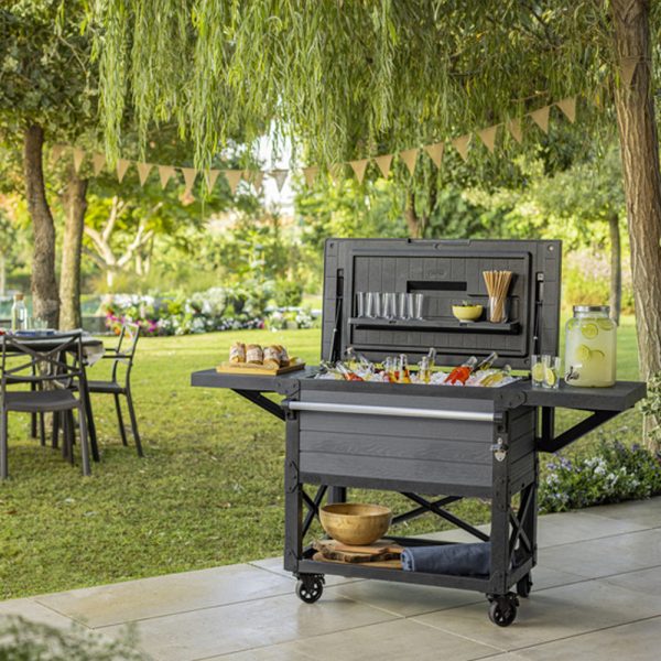 Patio cooler & Beverage cart grill asztal szürke - 255187 - Image 5