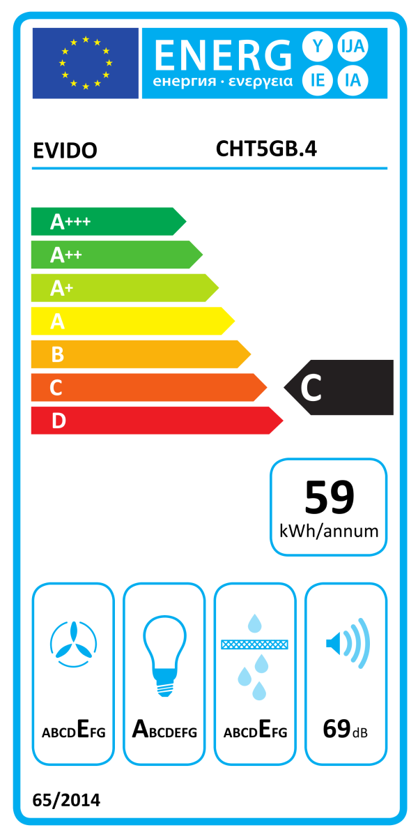 Evido SLIMLUX 50GB teleszkópos kihúzható páraelszívó inox/fekete üveg fronttal - CHT5GB-4 - Image 3