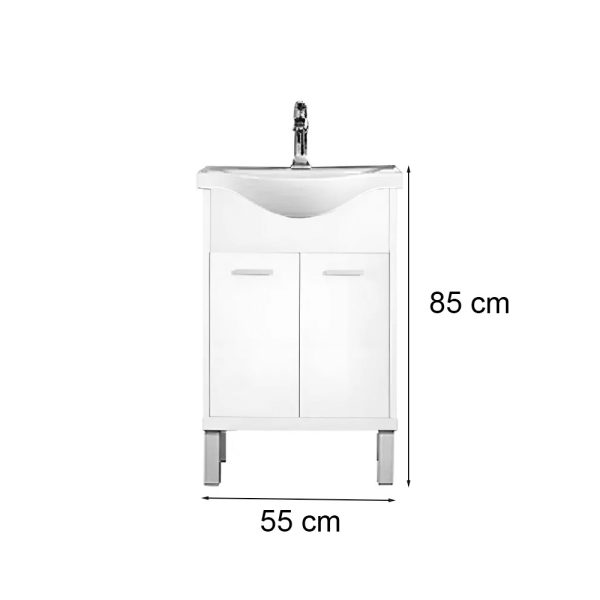 Nerva Prime 55 komplett fürdőszobabútor, fehér színben - NERVAPR55F - Image 3