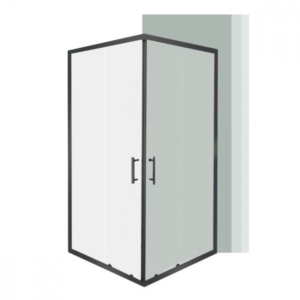 Spirit Clear 90x90 cm szögletes zuhanykabin, zuhanytálca nélkül fekete - SC90AB
