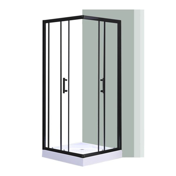 Spirit Clear 90x90 cm szögletes zuhanykabin, zuhanytálcával fekete - SC90AB_AKSZ90ZT - Image 6