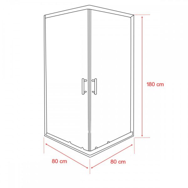 Spirit Clear 90x90 cm szögletes zuhanykabin, zuhanytálca nélkül fekete - SC90AB - Image 3