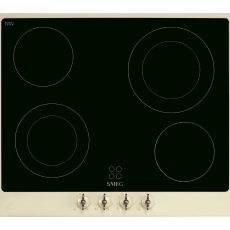 SMEG KERÁMIA FŐZŐLAP, Colonial design, 60 cm, 4 főzőzóna, bézs