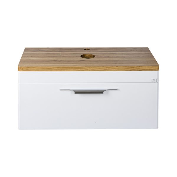 TMP MOON 90 cm fehér - natúr dió - fali fürdőszobabútor - mosdó nélkül - TOP COUNTER mosdókhoz - 00400360