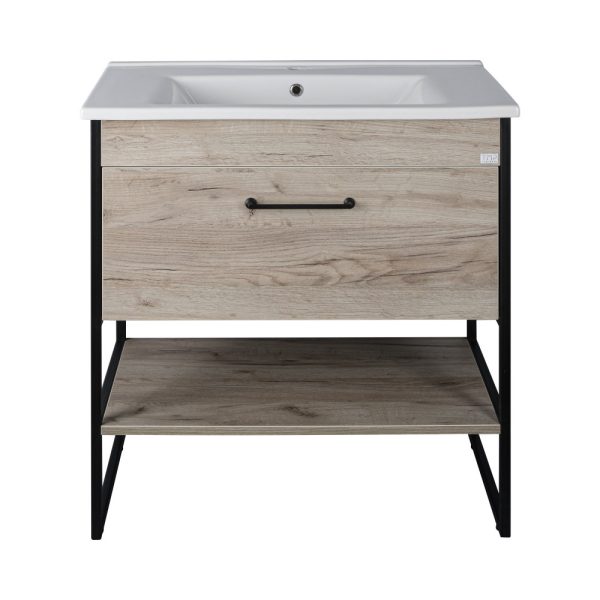 TMP IRON 85 lábon álló fürdőszobabútor 85 cm Sanovit ATRIA 9085 porcelán mosdóval 85x45,5cm - 00401214