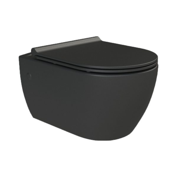 CeraStyle CITY fali WC - MATT FEKETE - rimless - perem nélküli - mély öblítésű - Image 2