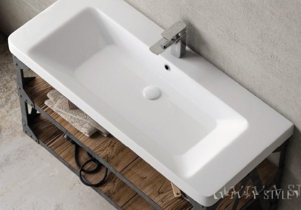Sanovit LUXURY - porcelán mosdókagyló - 105 x 46 cm - 11105-KL - Image 4