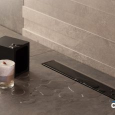 Pestan zuhanyfolyóka Confluo Frameless Line - keret nélküli - FEKETE üveg 95 cm - 13701207