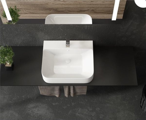 Sanovit ALLEERA - PULTRA ültethető - Top Counter - porcelán mosdó - 55 x 48 cm - 3054-KL - Image 3