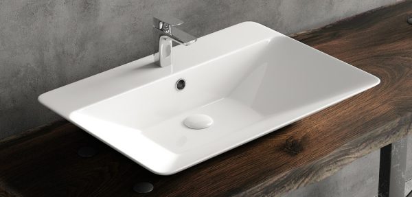 Sanovit TEODORA - PULTRA ültethető - Top Counter - porcelán mosdó -  - 65 x 46 cm - 3066-KL - Image 4