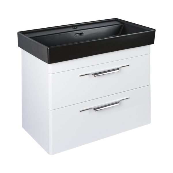 TMP LUX 80 fali fürdőszobabútor - CeraStyle SHARP FEKETE mosdóval - 80 x 48 cm - 400541VB012M42U05 - Image 2