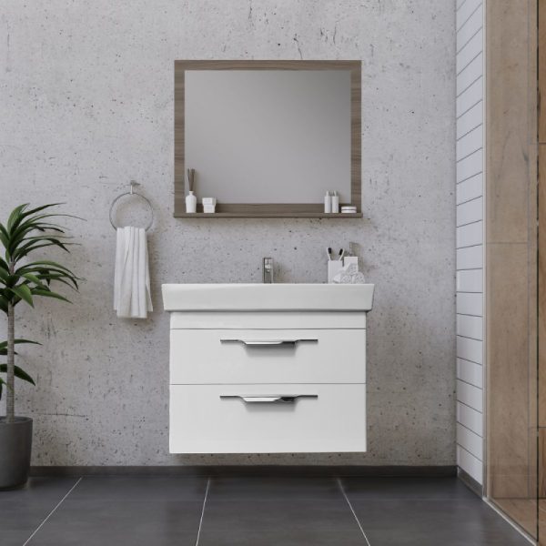 TMP LUX 100 fali fürdőszobabútor - CeraStyle SHARP 37600 mosdóval - DUPLA csaplyukkal - 100 x 48 cm - 40055337600 - Image 5