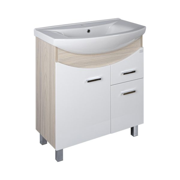 TMP ZX 65 - SONOMA - lábon álló fürdőszobabútor Sanovit ZENON - 6065 porcelán mosdóval - 65 x 47 cm - 400832 - Image 2