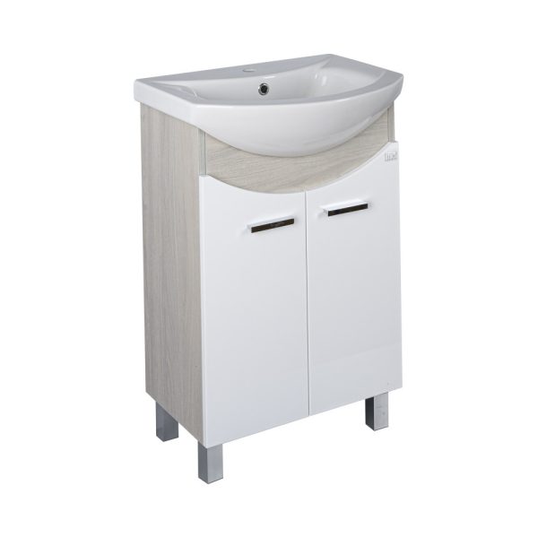 TMP ZX 55 - SONOMA - lábon álló fürdőszobabútor Sanovit ZENON - 6055 porcelán mosdóval - 55 x 44 cm - 400865 - Image 2