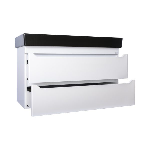 TMP SHARP fali fürdőszobabútor CeraStyle SHARP - FEKETE mosdóval DUPLA csaplyukkal - 100 x 48 cm - 4008670VB012A32 - Image 6