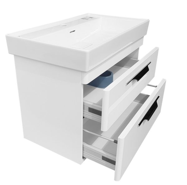 TMP LUX 60 fali fürdőszobabútor - CeraStyle SHARP 37100 mosdóval - 60 x 48 cm - 40087137100 - Image 3