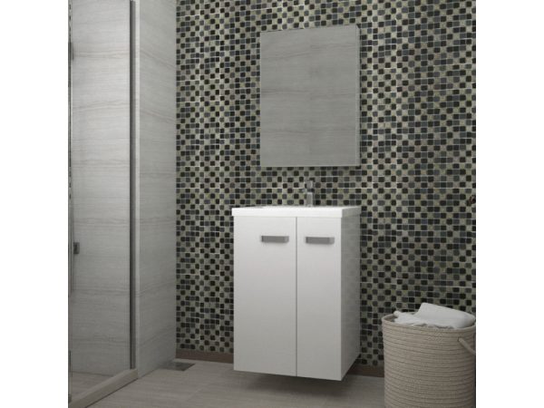 PIRAMIDA EURIDIKA 50L fali / álló fürdőszobabútor - öntött műmárvány mosdóval - 50 x 75 x 38 cm - 8350LXXX - Image 3