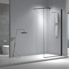 Viva AQUA Max WALK IN Zuhanyfal - FEKETE profil - 8 mm vízlepergető víztiszta üveg - 140 x 200 cm - 8FWIF_140
