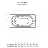 Favorit PALOMA szaniter akril kád előlappal - oldallappal - állvánnyal 120 x 70 cm - AL320 - Image 6