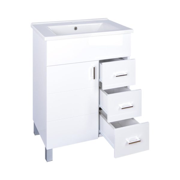 Viva STYLE Karina 85 lábon álló fürdőszobabútor 3 fiókos Sanovit ATRIA 9085 mosdóval 85 x 45,5 cm - DD810-3F - Image 5