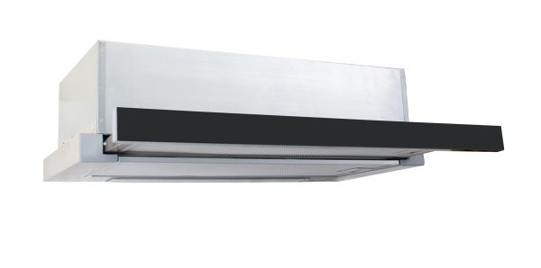 Evido SLIMLUX 60GB teleszkópos kihúzható páraelszívó inox/fekete üveg frontttal - CHT6GB-4