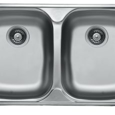 Livinox BIANCA EX-193DK kétmedencés karcálló szövetmintás rozsdamentes mosogató 830 x 480 x 170 mm