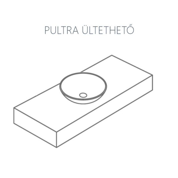 CeraStyle ZERO - PULTRA ültethető - Top Counter - porcelán mosdó- O - MATT FEKETE - Ø 46 cm - Image 9