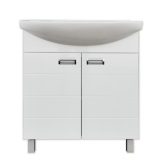 Viva SZQUARE 75 lábon álló fürdőszobabútor Sanovit ZENON 6075 porcelán mosdóval 75 x 49,8 cm - S750 - Image 4