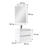 Vario Trim 60 komplett fürdőszoba bútor fehér színben - Vario010-k - Image 3