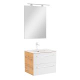 Vario Clam 60 komplett fürdőszoba bútor tölgy-fehér színben - Vario034-k