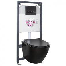 Delos BL Adriatic Black falba építhető WC tartály szett - DELOS-BLM-ADRIATIC-BL-SET
