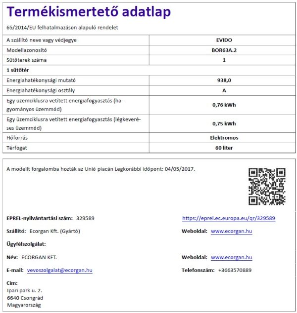 Evido RUSTIC-O 60A légkeveréses beépíthető sütő antracit színben, bronz színű kezelőgombokkal - BOR63A-2 - Image 2