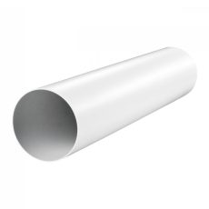 Kör légcsatorna, műanyag, fehér, átmérő 125 mm, hossz: 1 m