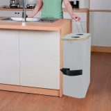 Szelektív palackgyűjtő két rekeszes 140l fehér - Image 3