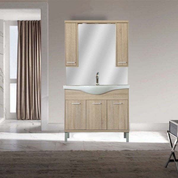 Nerva 105 cm-es tükrös felsőszekrény, Sonoma tölgy - MS105FKZSTST - Image 4