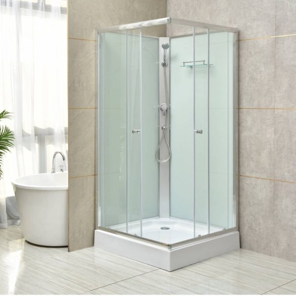 Polo White II 90x90 cm szögletes fehér hátfalas zuhanykabin zuhanytálcával - POLOWII-90 - Image 2