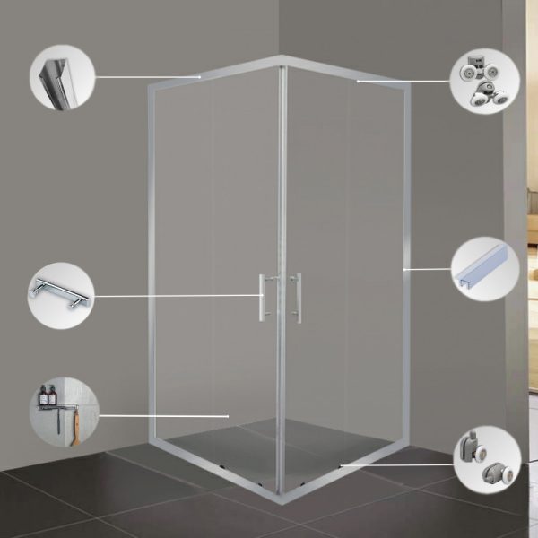 Spirit Clear 90x90 cm szögletes zuhanykabin, zuhanytálca nélkül - SC90A - Image 4
